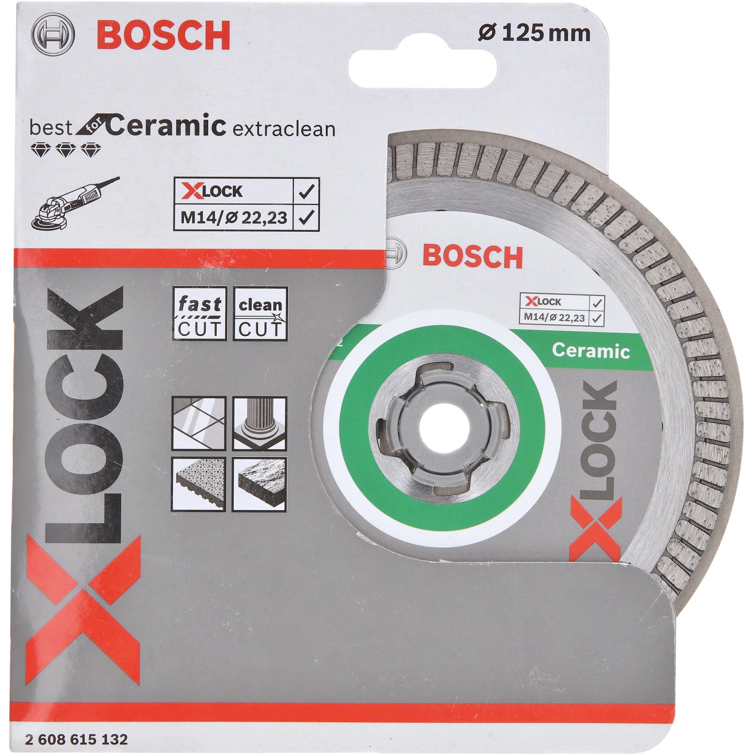 Bosch X-Lock Diamanttrennscheibe Best for Ceramic Extra Clean Turbo Ø 125 mm