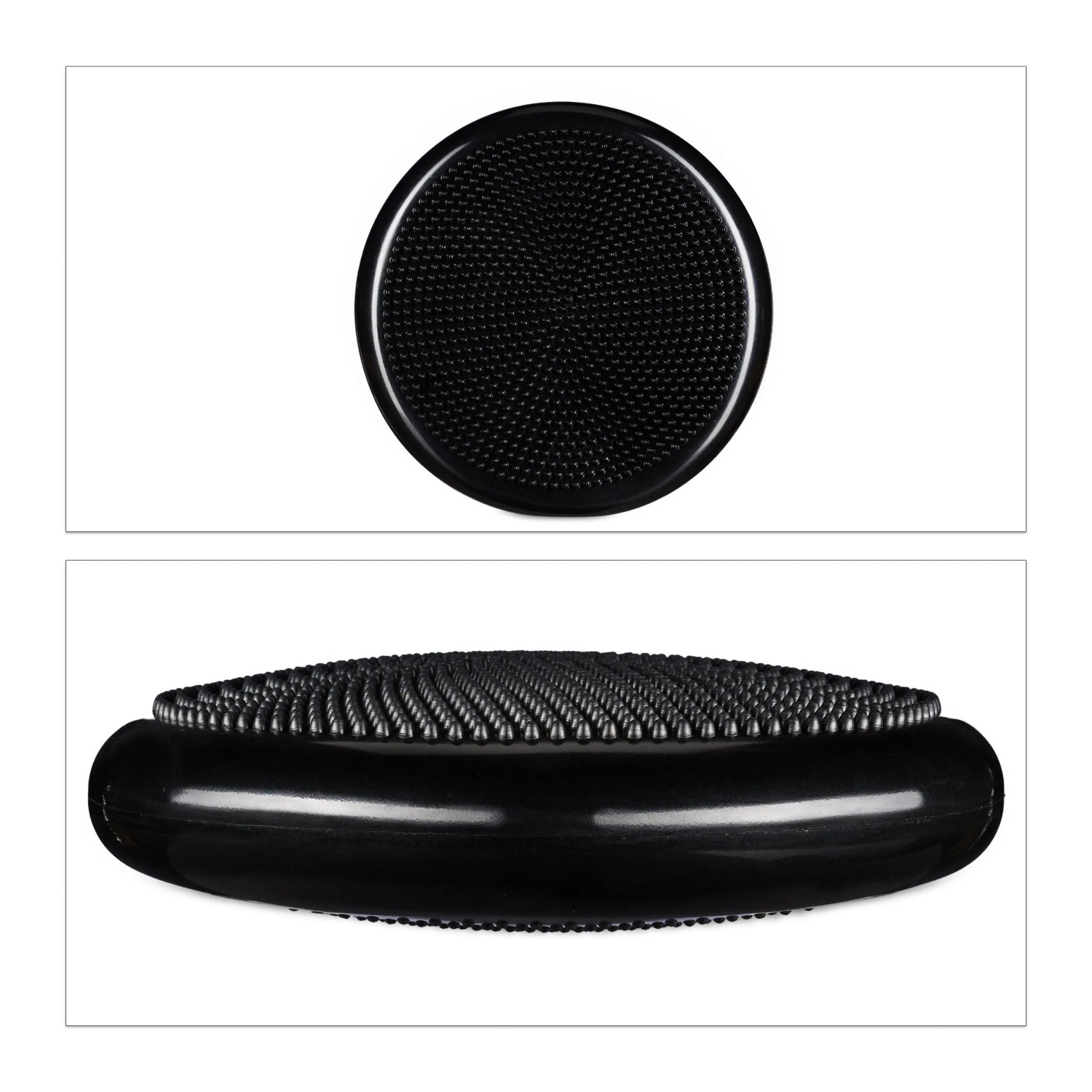 Relaxdays Balancekissen Kunststoff Schwarz mit Luftpumpe 33 cm 1 kg