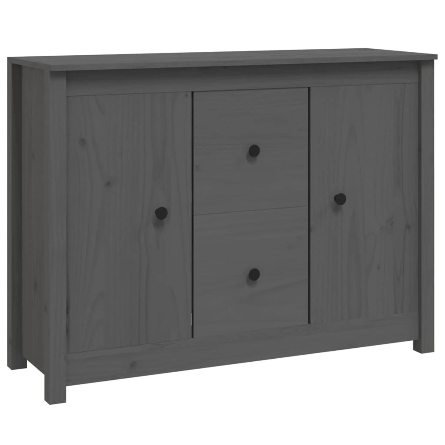 vidaXL Sideboard Grau 100x35x74 cm Massivholz Kiefer 814566