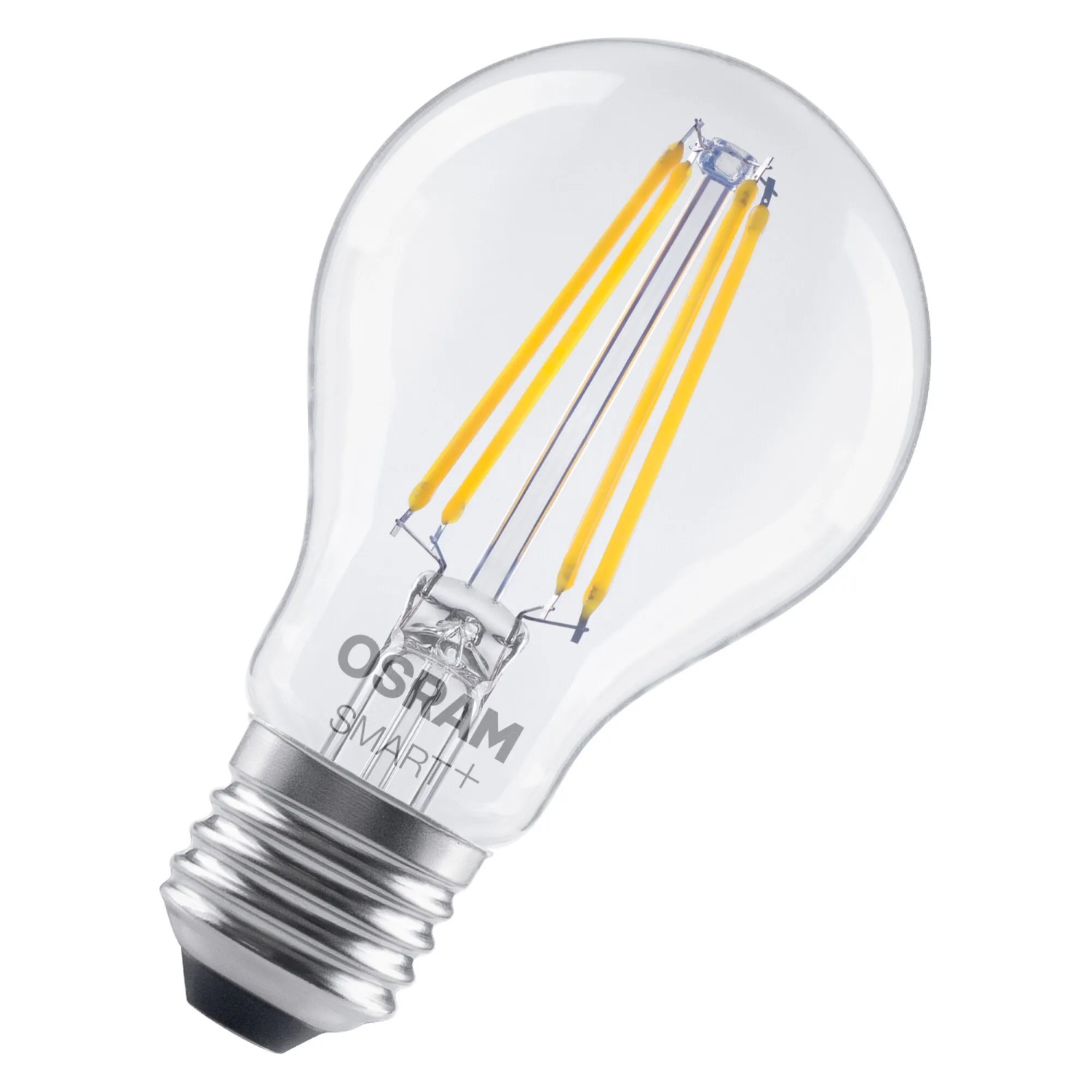 Osram Matter E27 LED-Lampe, 6W, dimmbar, Glühlampenform A60, klares Glas.