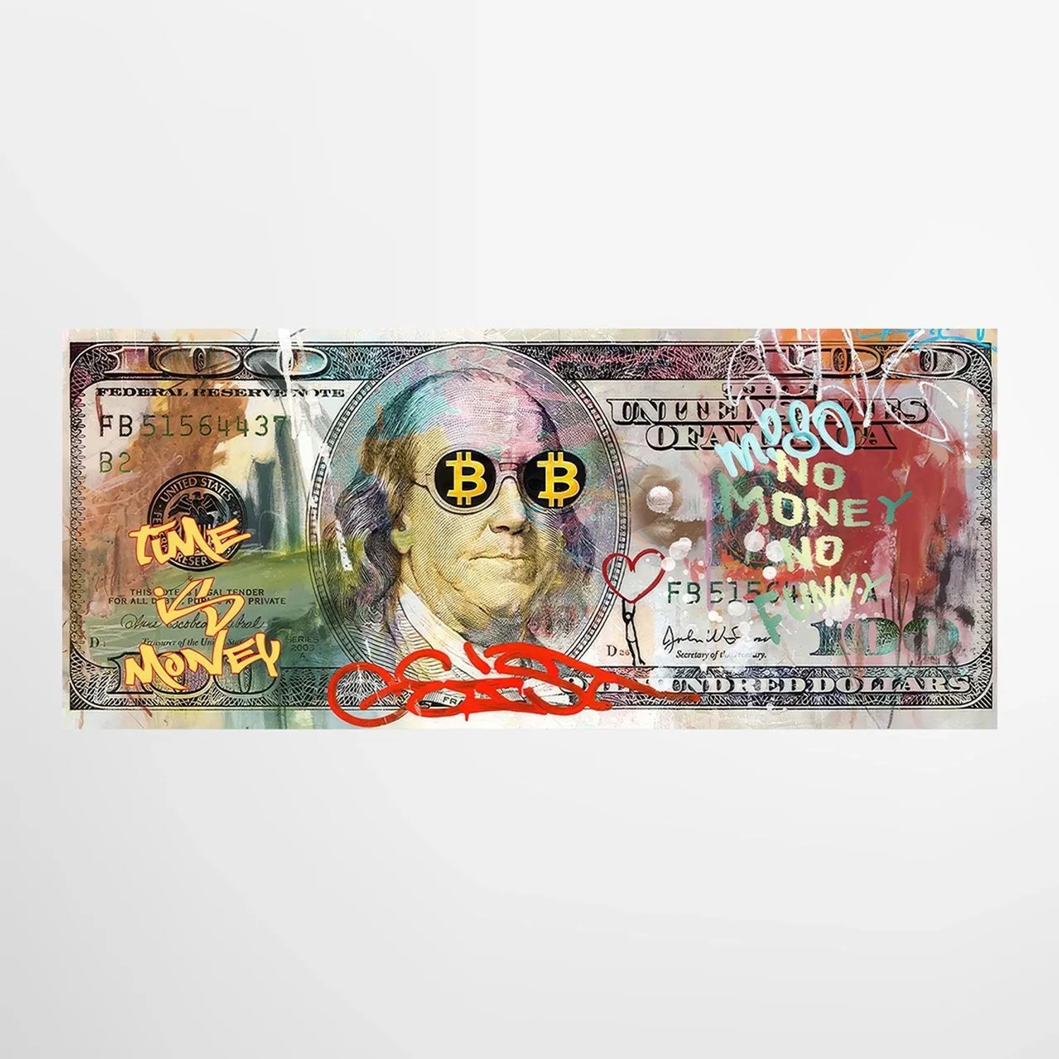 Art Universe Glasbilder Money Art 60 x 140 cm