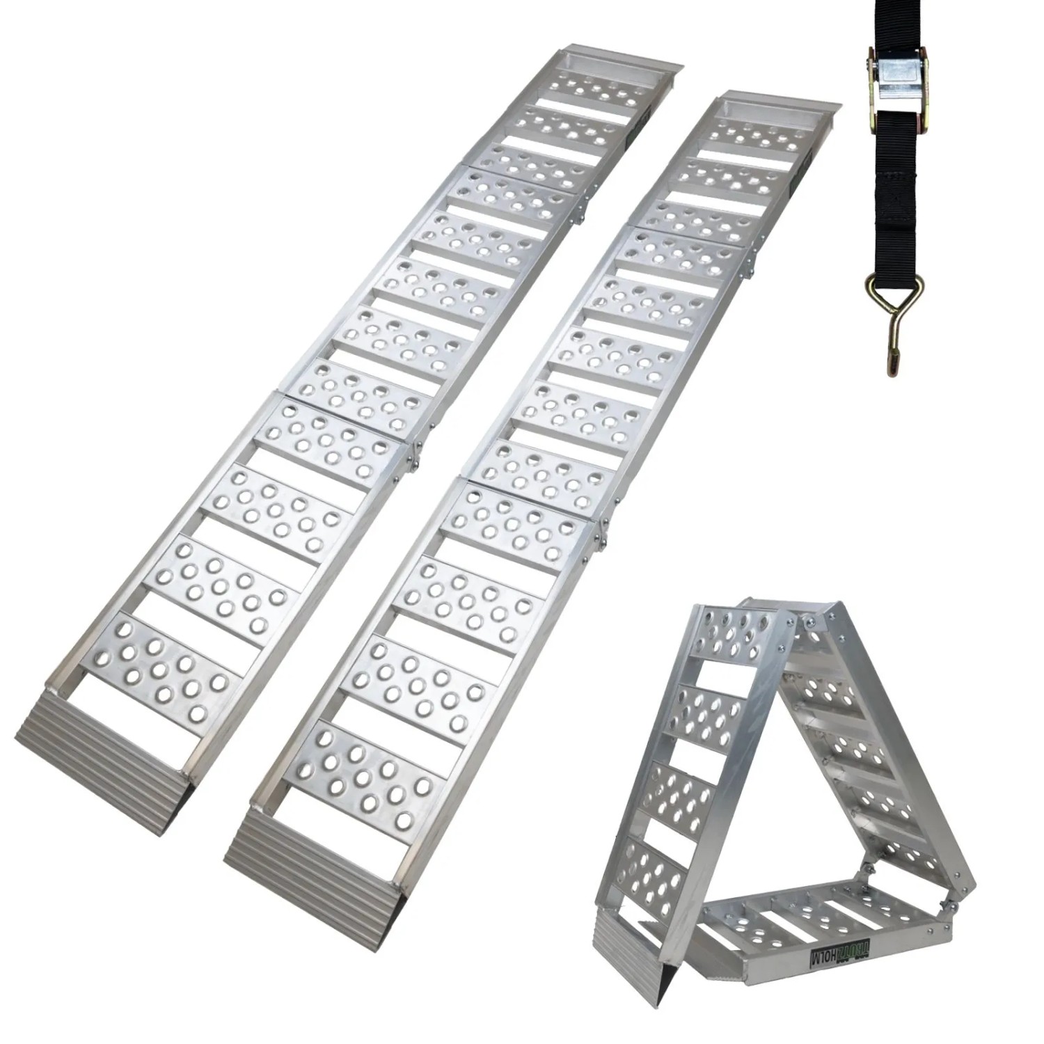 TRUTZHOLM 2x Auffahrrampe 2Fach Klappbar 198 cm Traglast 680  kg Grau