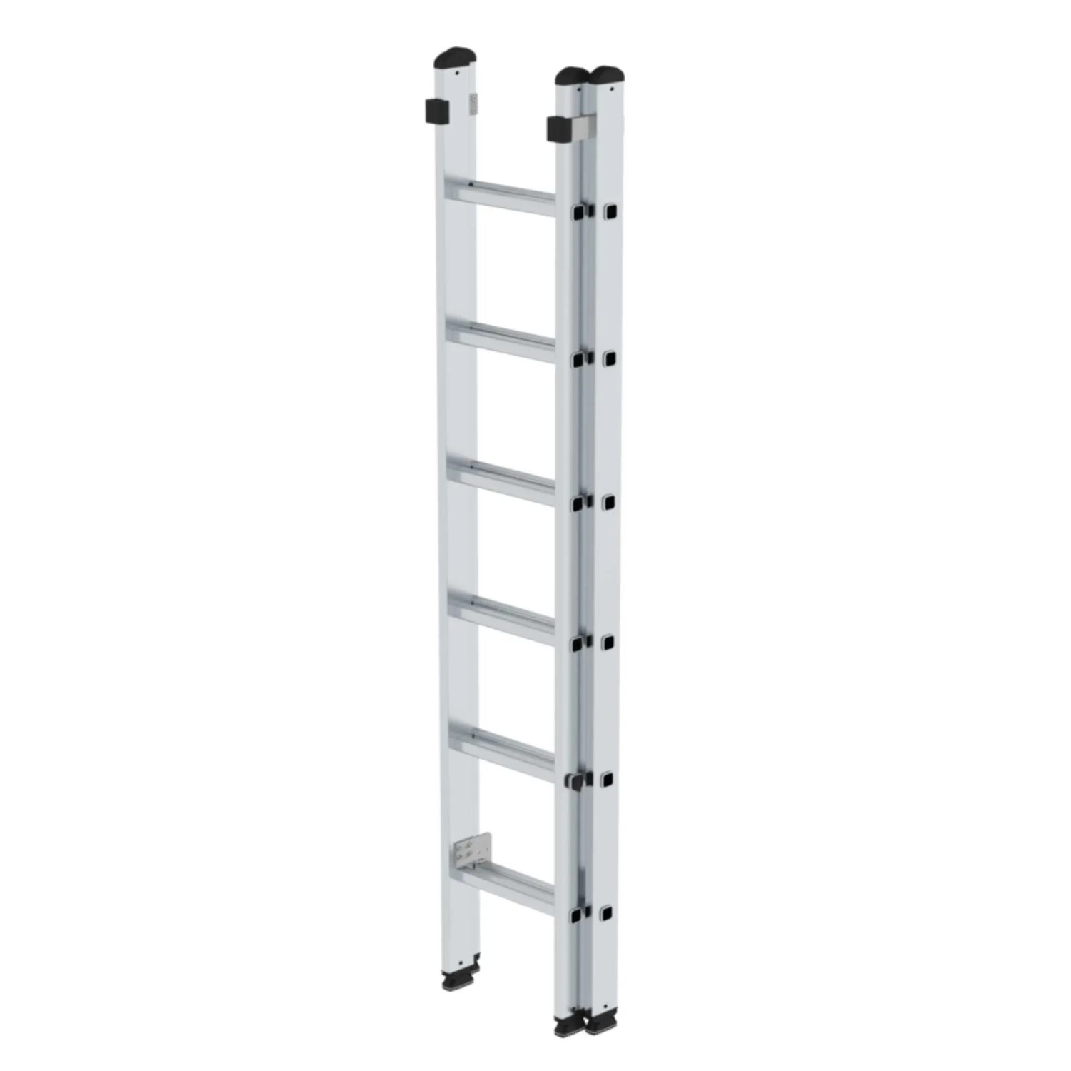 PROREGAL 2-teilige Sprossen-Schiebeleiter aus Aluminium, 2x6 Sprossen ohne Traverse.