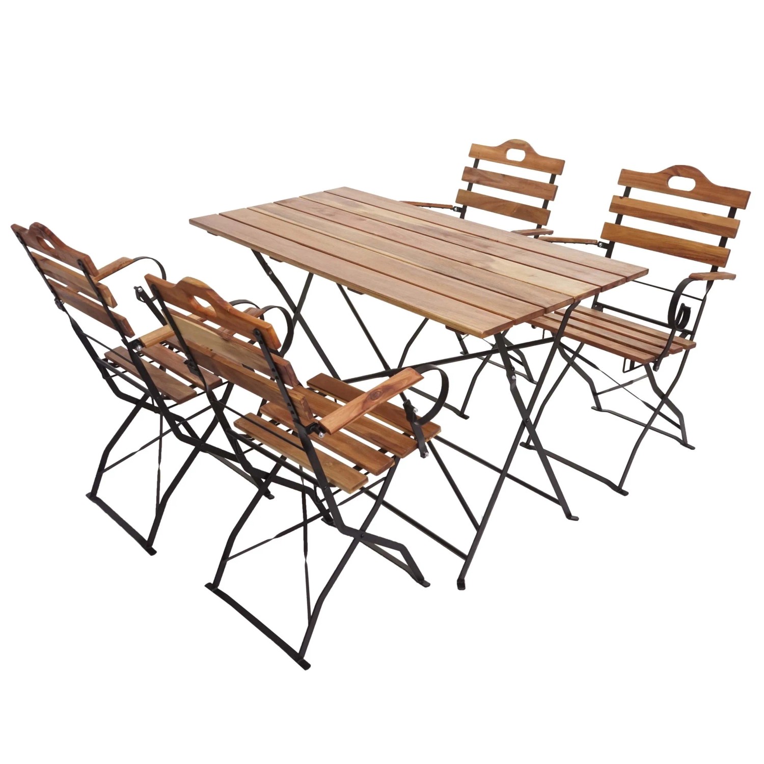 Proregal Biergarten-Set HxBxT 88x120x60 cm Gastronomie-Qualität Akazie Natu günstig online kaufen