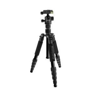 Mantona Light Traveller Reisestativ Schwarz Bis 5Kg Kamerastativ Alu Kugelkopf
