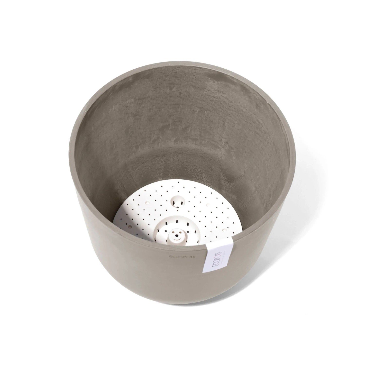 Ecopots Pflanztopf Oslo, braungrauer Blumentopf 35 cm mit Wasserreservoir.