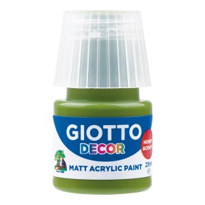 Giotto Decor Acrylfarbe Olivgrün, 25ml, matte Acrylfarbe für Hobby und Basteln.