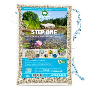 Transparenter Beutel Vdvelde STEP ONE Teichsubstrat 20L. Helles Filtersubstrat aus Ton für Wasserpflanzen und klares Teichwasser.