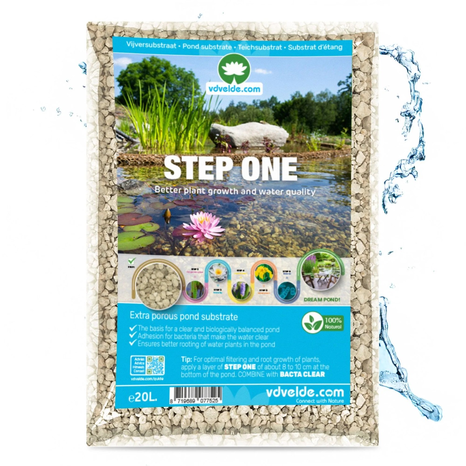 Vdvelde STEP ONE Teichsubstrat 20L   Filtersubstrat Für Wasserpflanzen Statt Kies