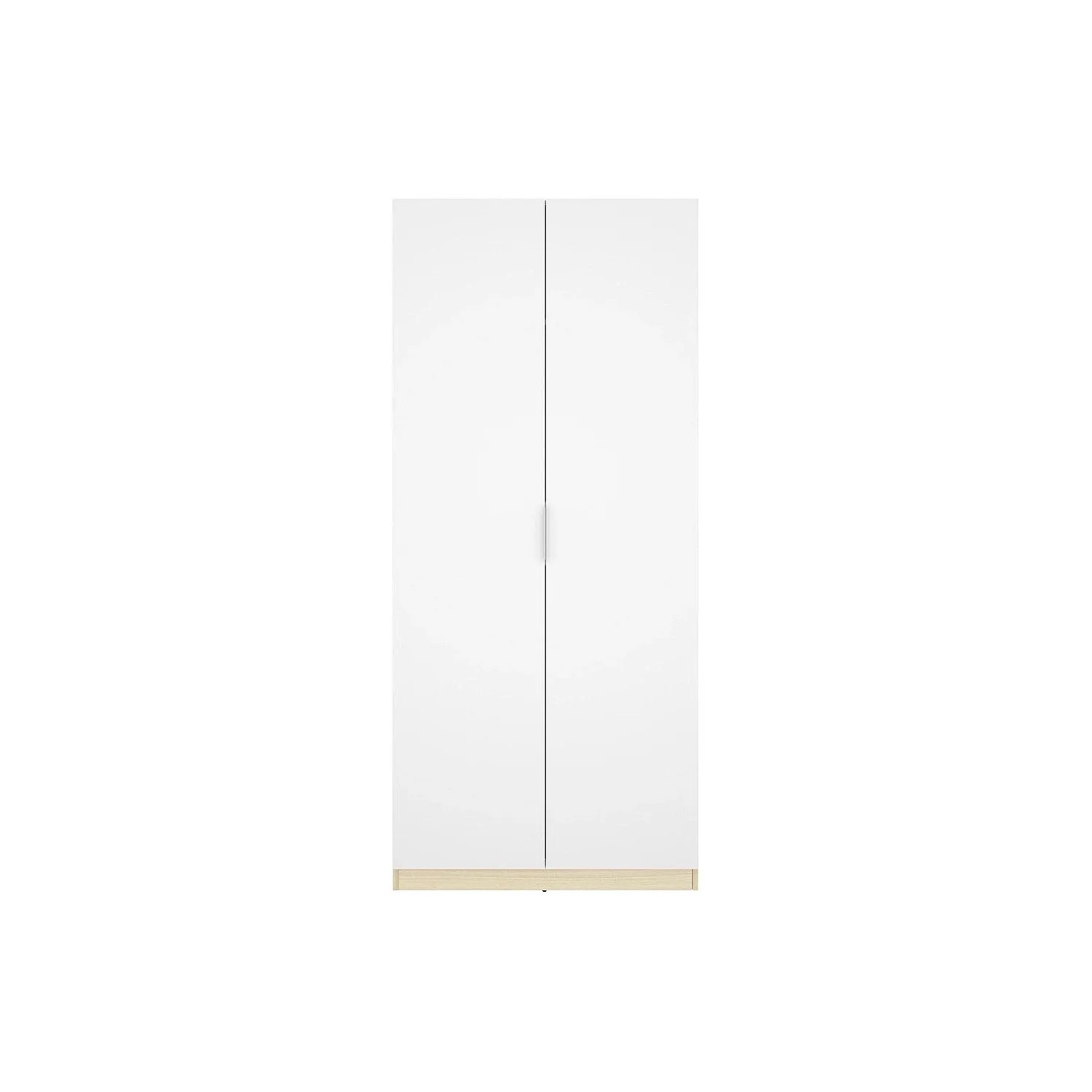 Vente-unique Kleiderschrank Kalony Naturfarben Hell  Weiß 91 cm