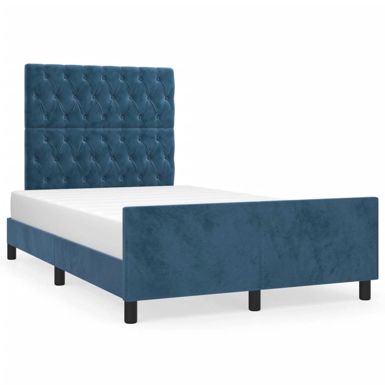 vidaXL Bettgestell ohne Matratze Dunkelblau 120x190 cm Samt 3270600 günstig online kaufen
