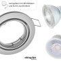 Oktaplex Dijon Einbaurahmen 12er Set, schwenkbar, für LED-Module/GU10, Edelstahl gebürstet.