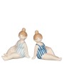 Mica Decorations Dame, blaue Deko Figur mit Streifen, sortiert.