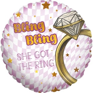 Party Factory Folienballon Bachelorette Bling Bling Motiv 2 Rosa Ø 45 cm