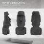 Anthrazitfarbene Moai Figur Rapa Nui (78cm) aus Steinguss für Garten & Deko.