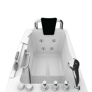 AquaVapore Sitzbadewanne mit Tür, 68x110cm, mit Whirlpoolfunktion, Armatur und Nackenstütze.