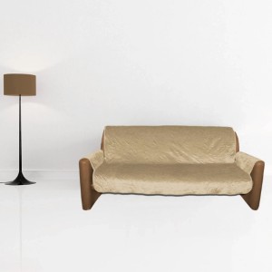 Beiger Arsvita Sesselschoner für 3-Sitzer Sofa, schützt Möbel und bietet Komfort.