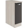 OPTIFIT Faro220 Küchenunterschrank, 30 cm, Anthrazit/Akazie Nachbildung mit Metallgriff.