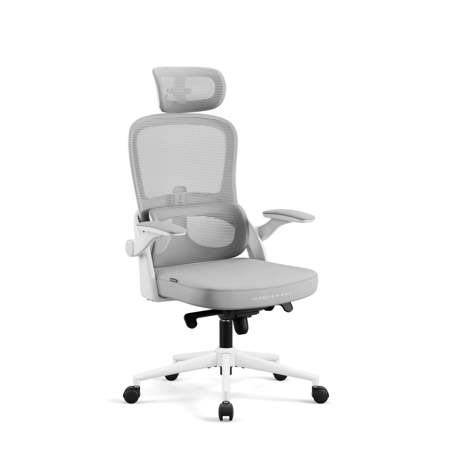 DIABLO CHAIRS V-LIGHT Ergonomischer Bürostuhl Weiß-Grau