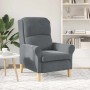 Dunkelgrauer vidaXL Sessel aus Samt, ein eleganter Loungesessel für Wohnzimmer.