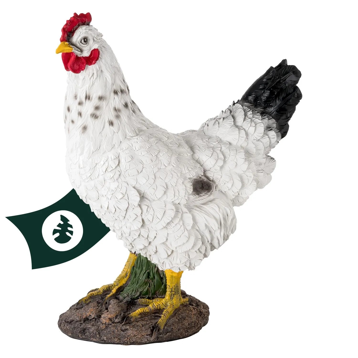 VERDOBA Wetterfeste Gartenfiguren Weißes Huhn