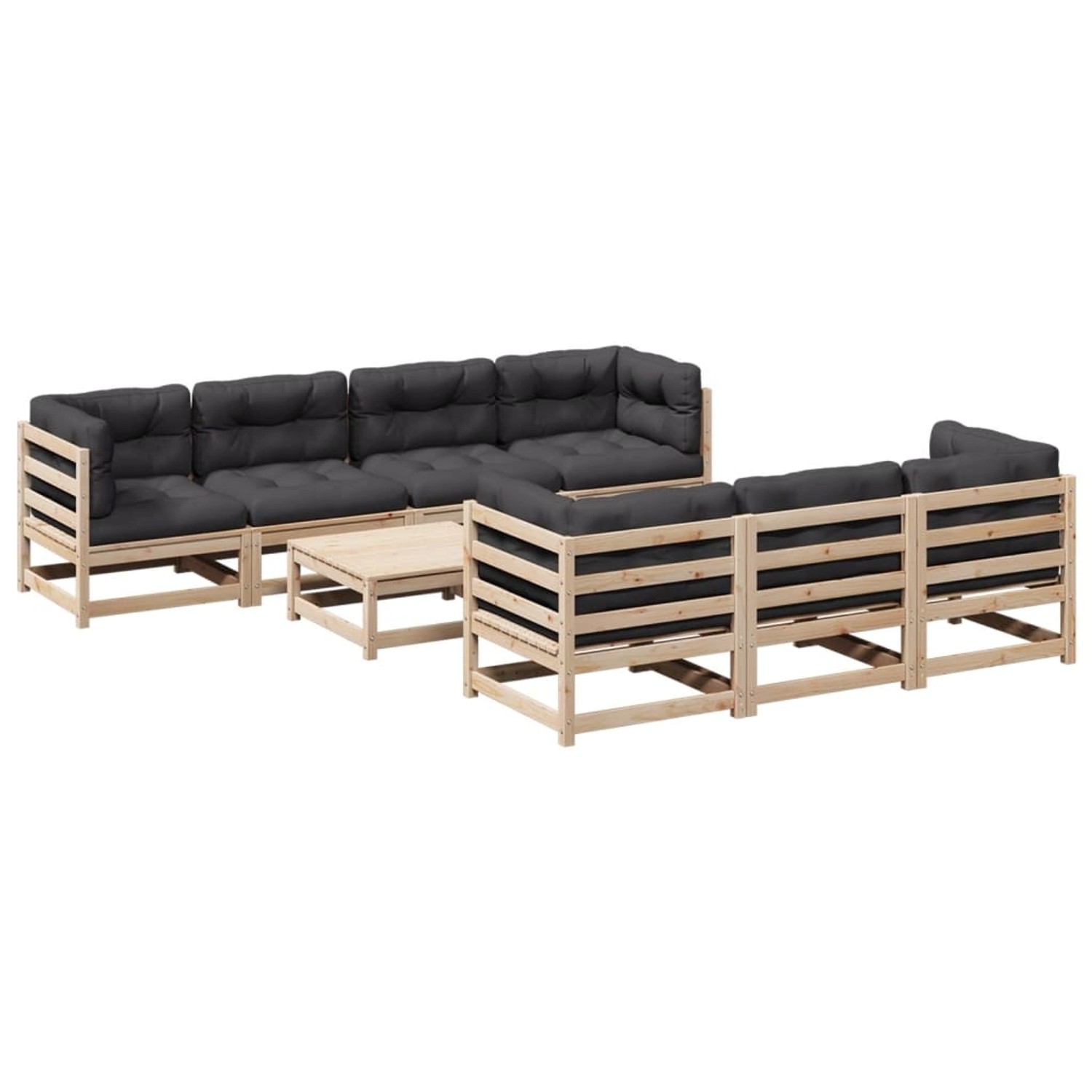 vidaXL 8-Tlg Garten-Sofagarnitur mit Kissen Massivholz Kiefer 3299323 günstig online kaufen