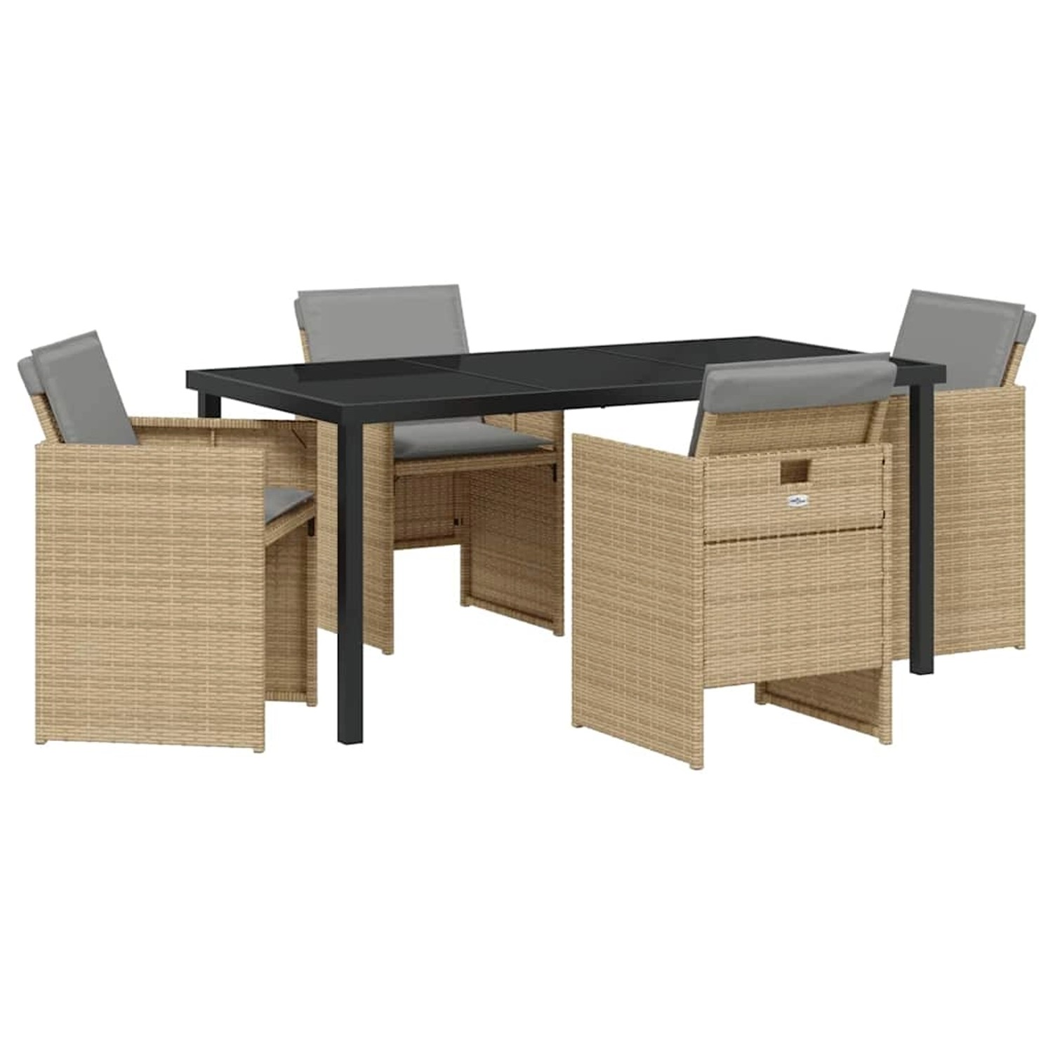 vidaXL Garten Essgruppe 5-Tlg Beige Poly Rattan 3380615 günstig online kaufen