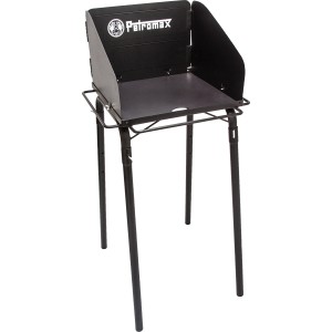 Petromax Feuertopf Tisch FE45, Stahl, schwarz, mit Windschutz für komfortables Kochen im Freien.