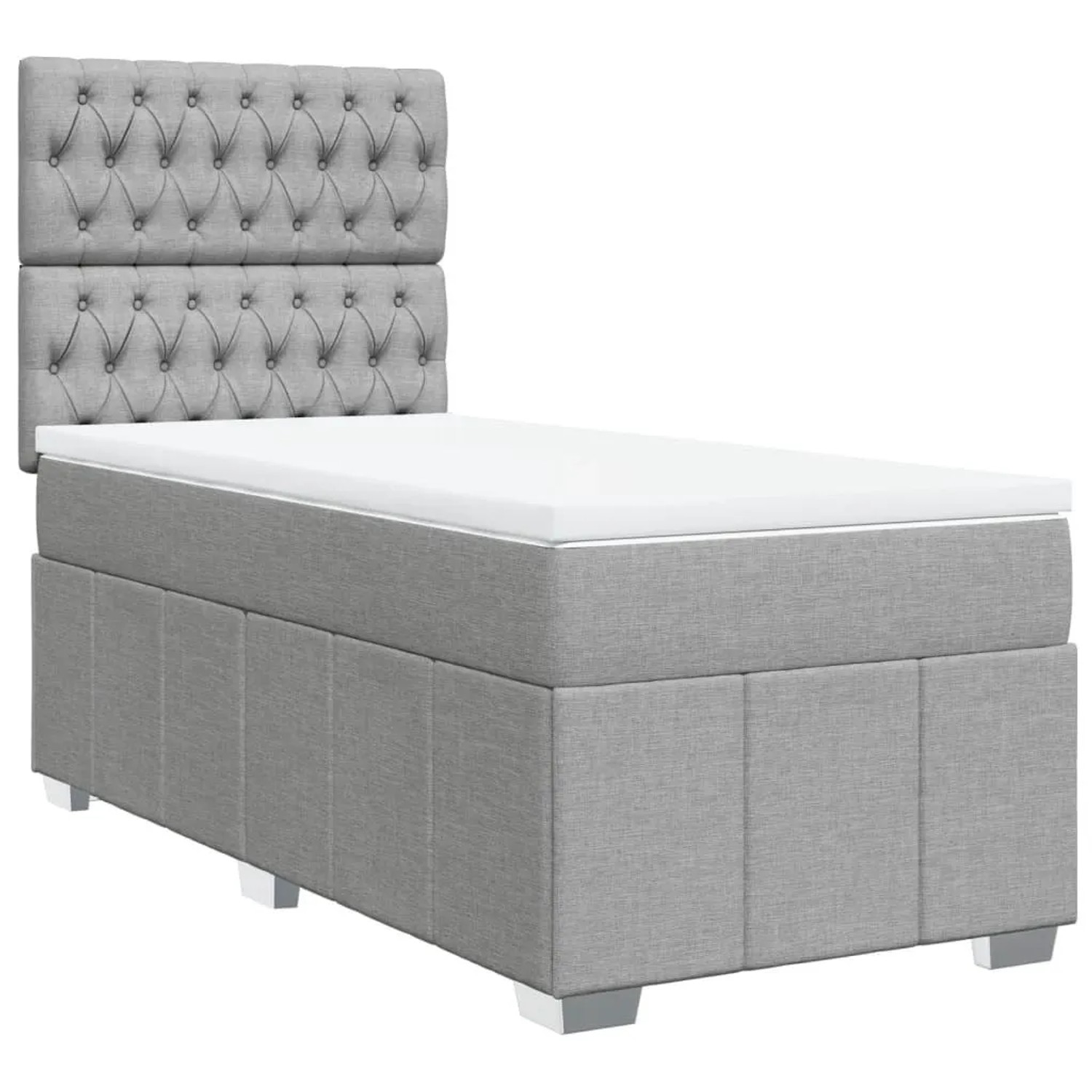 vidaXL Boxspringbett mit Matratze Hellgrau 80x200 cm Stoff 3293802 günstig online kaufen