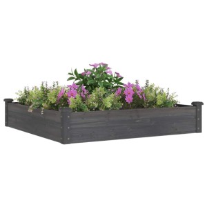 vidaXL Hochbeet mit Einsatz Grau 120x120x25 cm Massivholz Tanne 364294