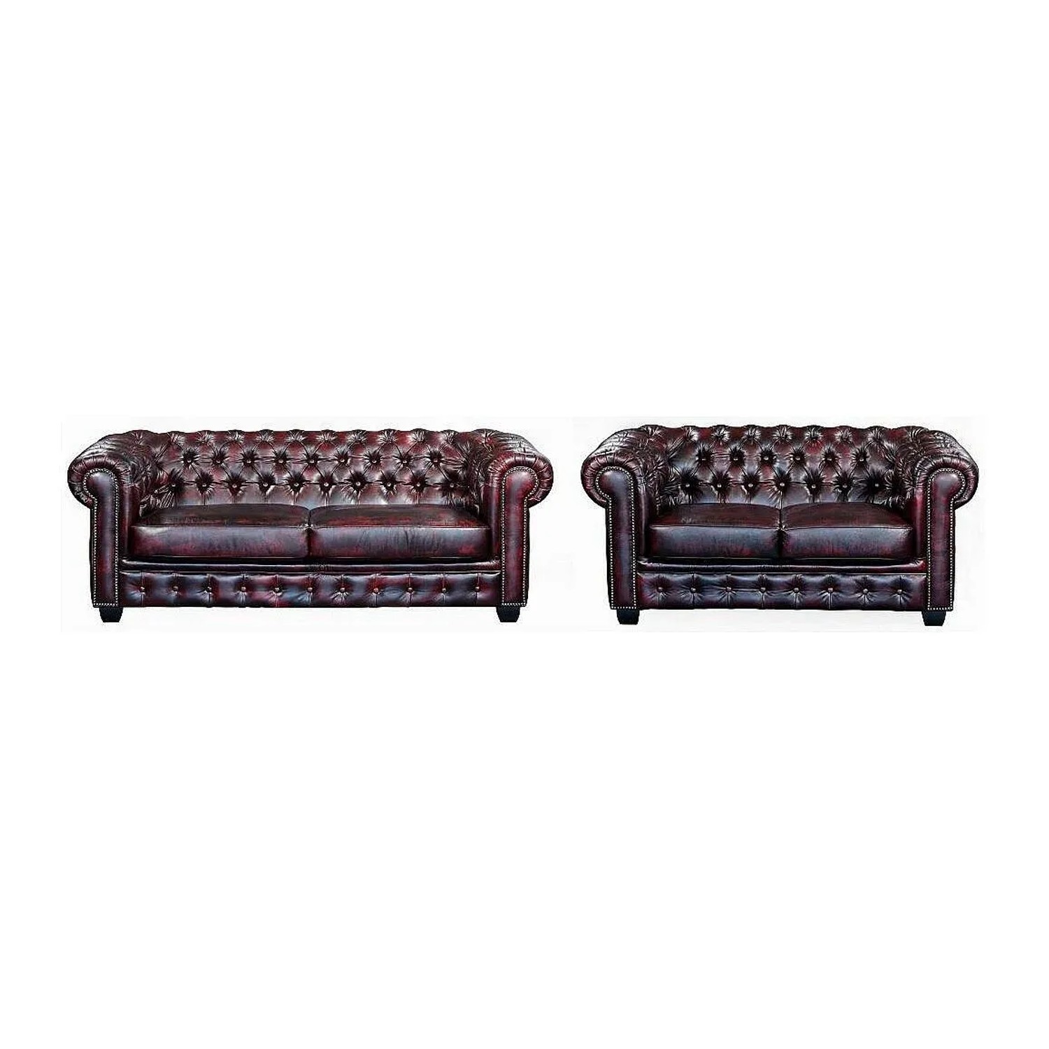 Vente-unique Couchgarnitur Brenton Bordeaux 160 cm  201 cm