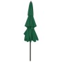 furnicato Sonnenschirm, 3 m, Grün, mit Aluminium-Mast. Geschlossen dargestellt.
