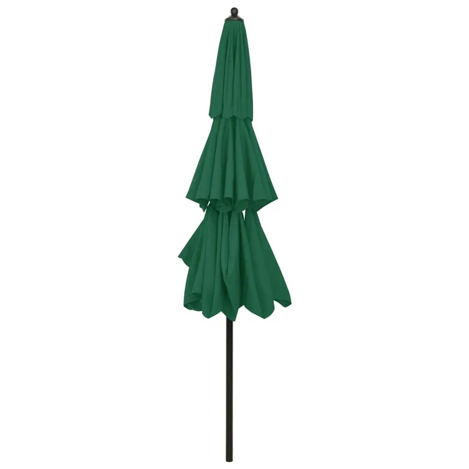 furnicato Sonnenschirm, 3 m, Grün, mit Aluminium-Mast. Geschlossen dargestellt.