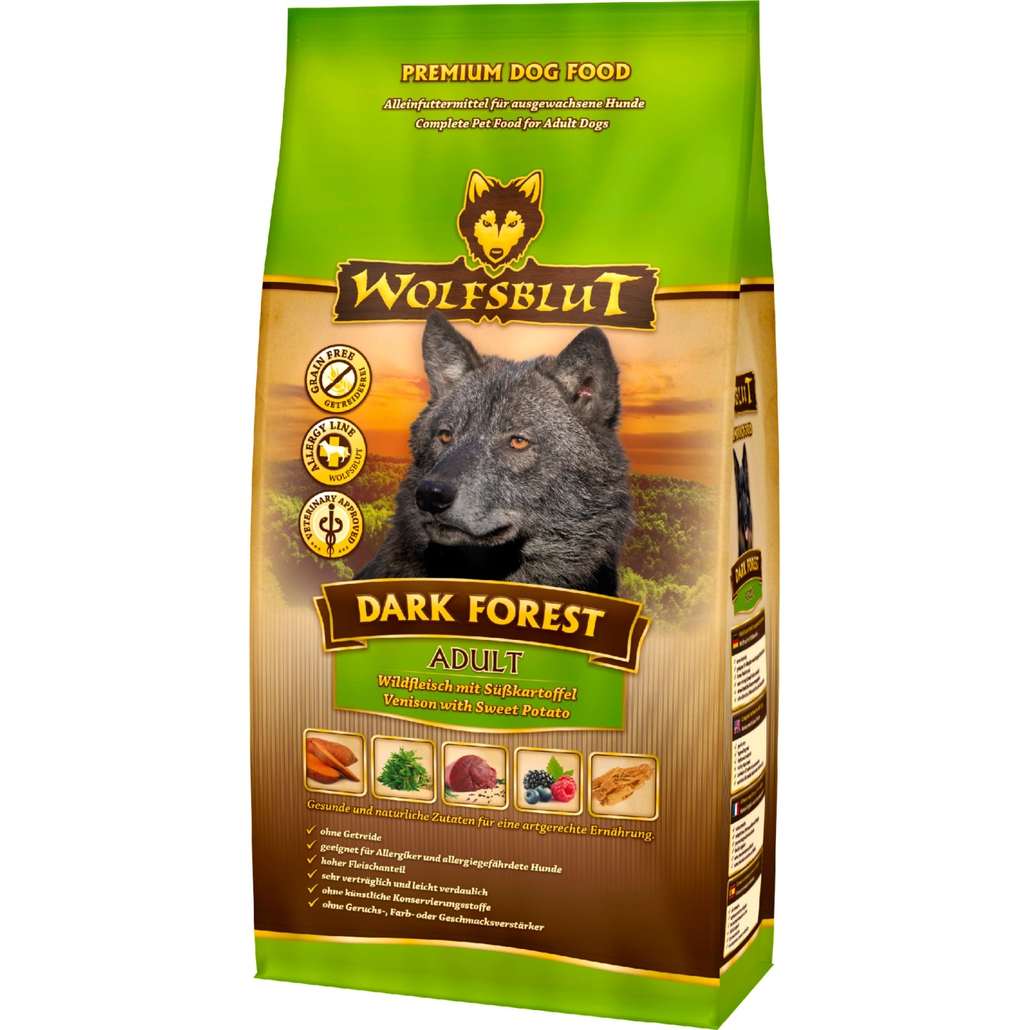 Wolfsblut Hunde-Trockenfutter Dark Forest Adult Wild mit Süßkartoffel 2 kg