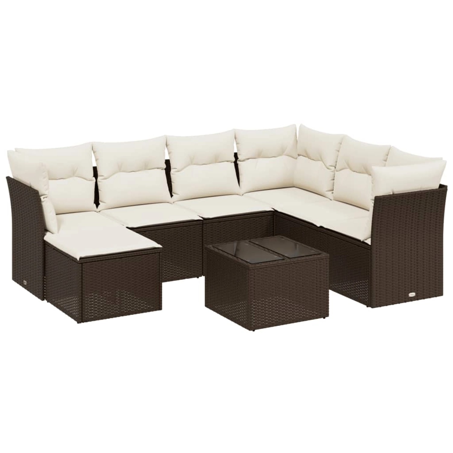 vidaXL 8-Tlg Garten-Sofagarnitur mit Kissen Braun Poly Rattan 3263229 günstig online kaufen