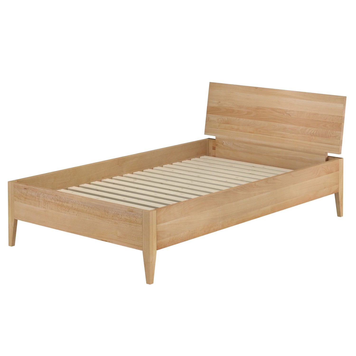 Erst-Holz Einzelbett Metallfrei 120 x 200 cm Massives Buchenholz Konische Füße Modell 94 Rollrost inkl.