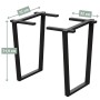 2er Set schwarze holz4home Trapez Tischgestelle aus Metall für Esstische.