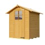 Lasiertes Weka Holz-Gartenhaus mit Satteldach, 171 cm hoch. Gartenlaube mit Fenster und Tür in Eiche Hell.