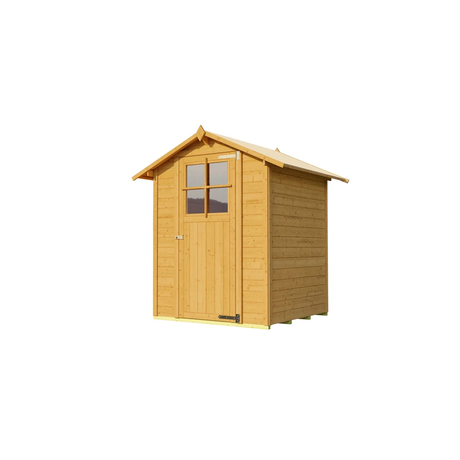 Lasiertes Weka Holz-Gartenhaus mit Satteldach, 171 cm hoch. Gartenlaube mit Fenster und Tür in Eiche Hell.