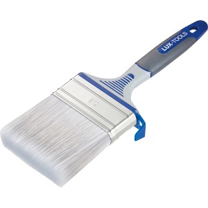 LUX Flachpinsel Lack 80 mm mit Eimerhaken, ideal für Lackierarbeiten auf ebenen Flächen.