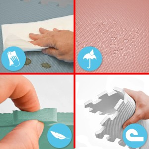 Detailansicht LittleTom Spielmatte, blau, 9-teilig: Reinigung, wasserabweisend, leicht, Puzzle-Verbindung.