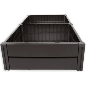 KHW Hochbeet Demeter L, anthrazitfarbenes Kunststoff-Pflanzbeet für Garten und Terrasse.