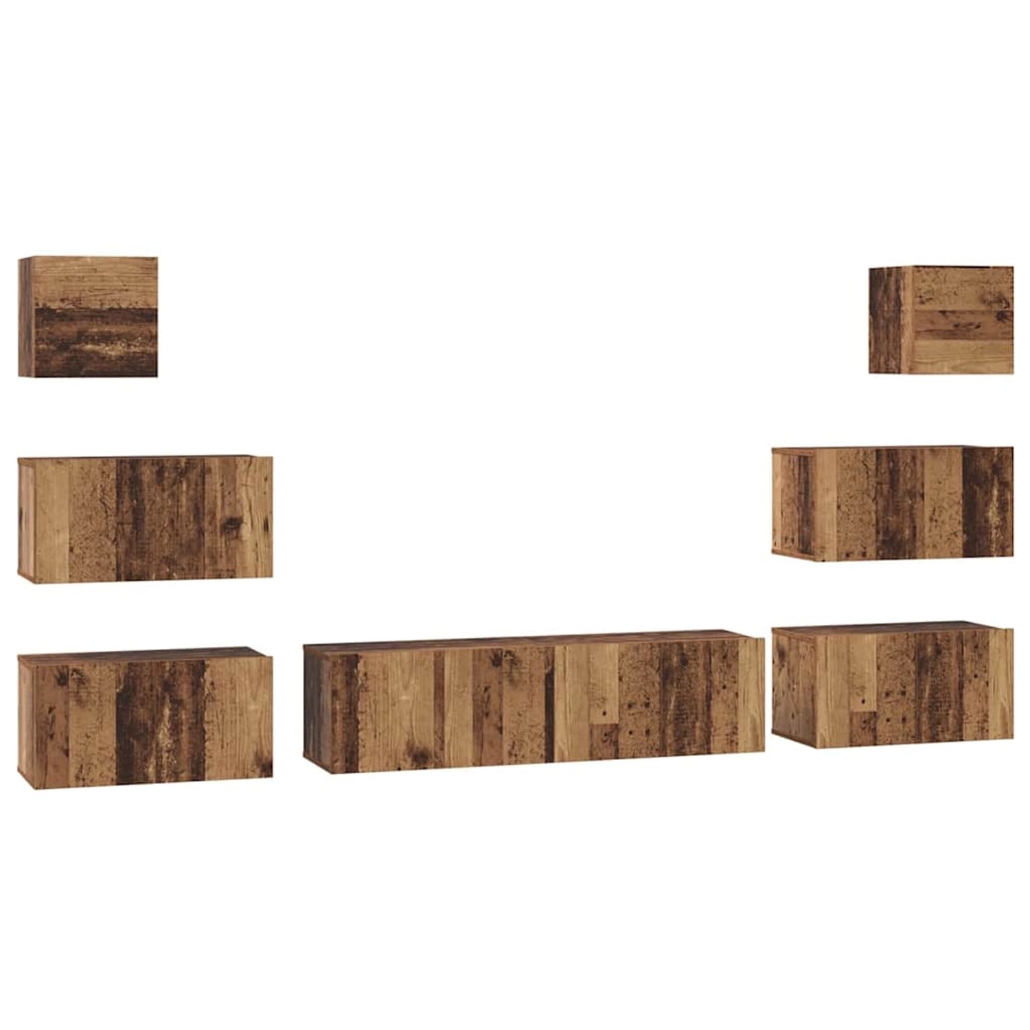 vidaXL TV-Schrank-Set 8-Tlg Altholz 60 x 30 x 30 cm Holzwerkstoff 3393153 günstig online kaufen