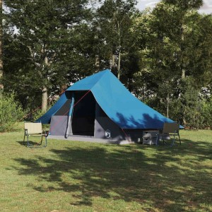 vidaXL Tipi Zelt mit Dach mit Speicher Blau 364 x 281 x 257 cm Taft 42000973