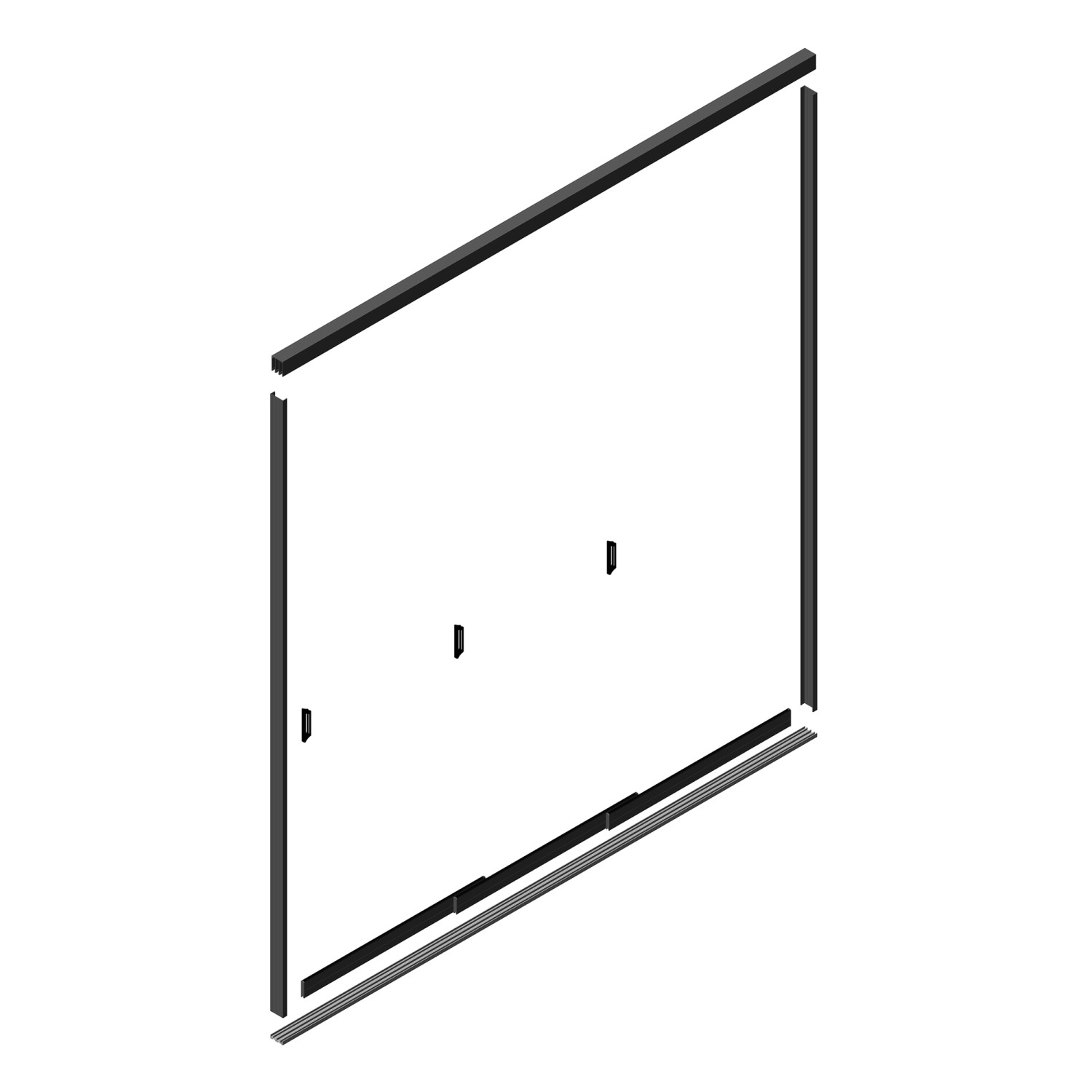 DreamGarden Glasschiebewand 2,9 x 2,2 Meter 3-türig Glas Klar Anthrazit günstig online kaufen