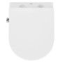 Draufsicht: Weißes, spülrandloses LuxeBath Hänge-WC mit Bidet-Funktion und Softclose-Sitz.