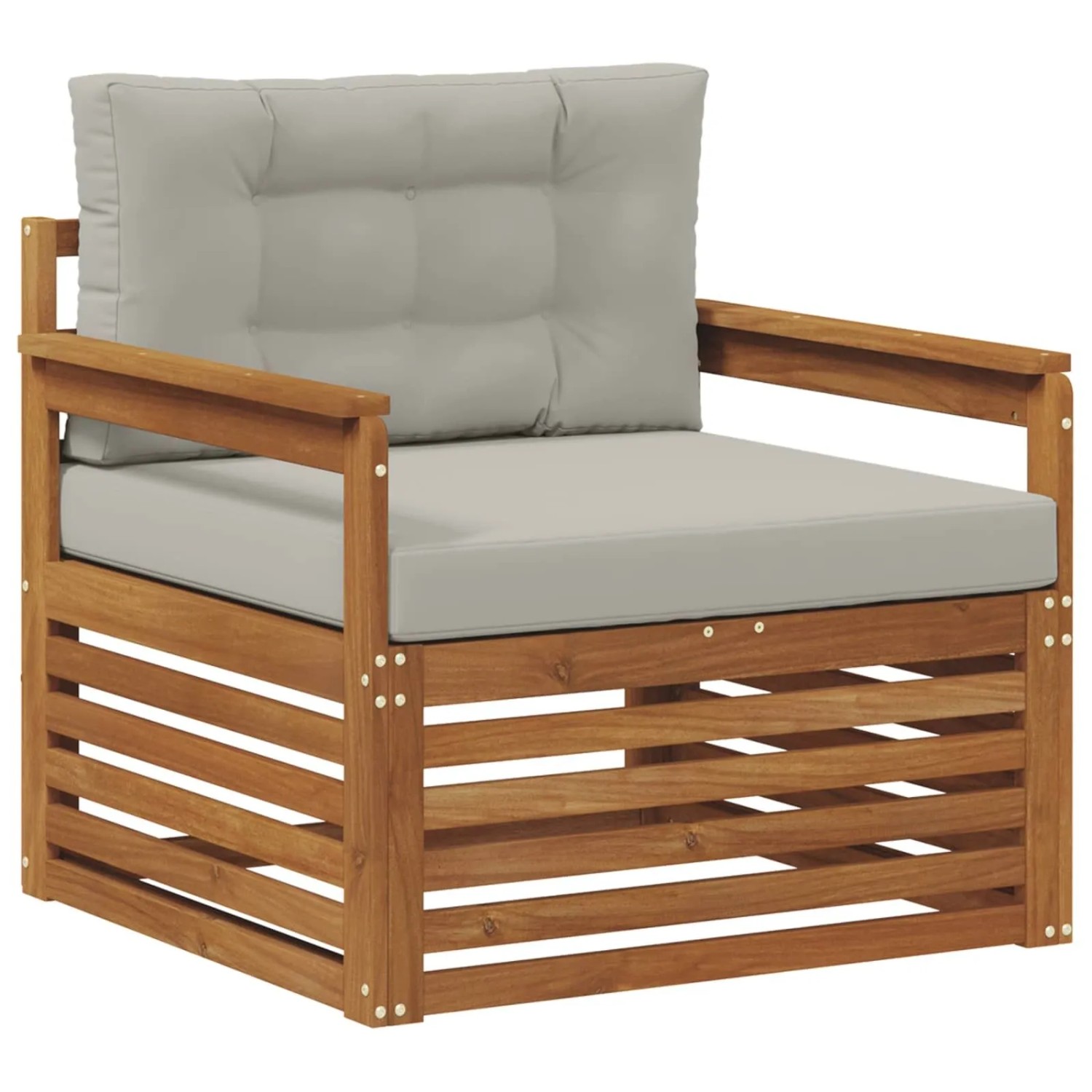 vidaXL Outdoor-Sofagarnitur Massives Akazienholz und Polyester Natur 3436381