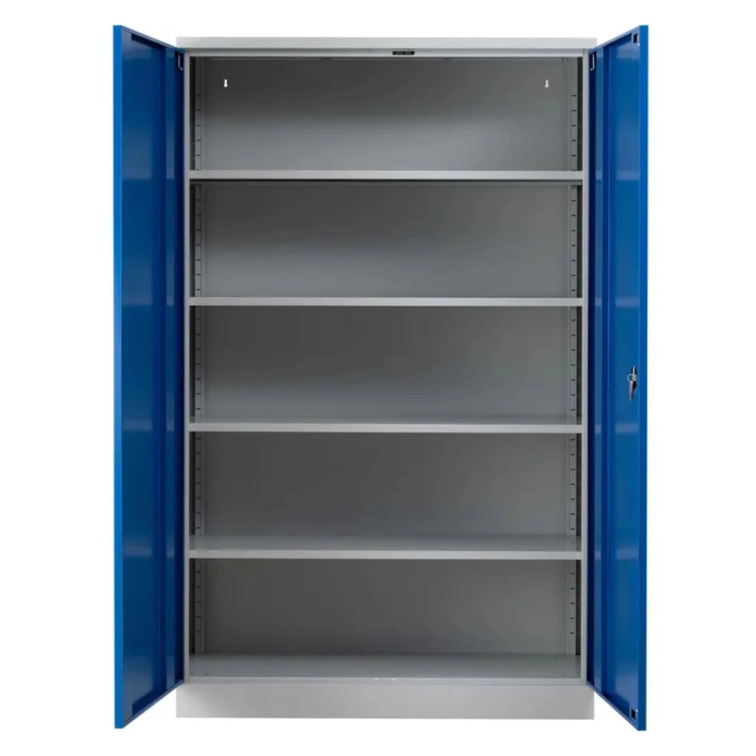 PROREGAL Stahlschrank Bee 10 Fachböden HxBxT 195 x 120 x 42 cm Verzinktes Fachbodenmaterial Grau & Blau