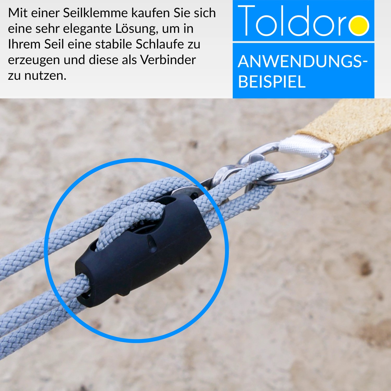 Toldoro Seilklemme Statt Knoten 2 Stück 6mm Klemmen Zur Befestigung Von