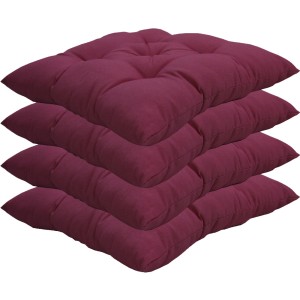 4er Set NYVI Stuhlkissen Beere 38x38 cm für Gartenstühle, gesteppt und bequem.